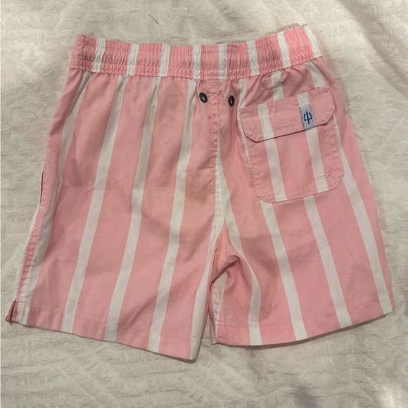Strong boalt Pink and White Striped lined swim shorts - Picture 2 of 6